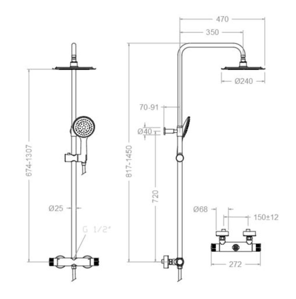 MONOTECH COLUMNA DUCHA CROMO - Imagen 2